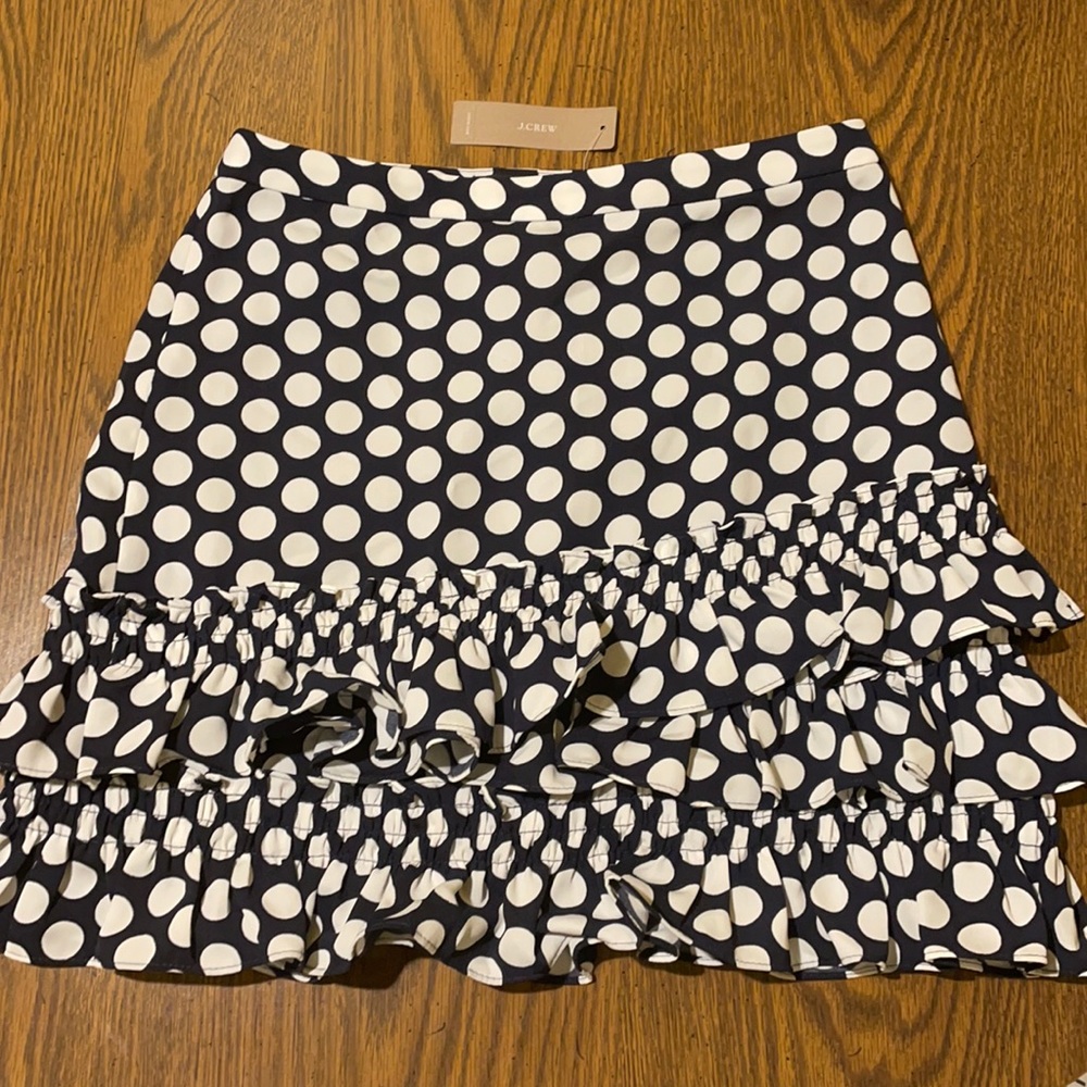 NWT J Crew Polka Dot Mini Skirt